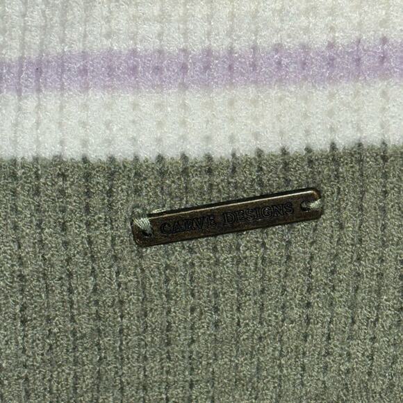 NEW Carve Designs Rockvale Sweater Cowl Neck Striped Thumb Holes Women's Size L - Picture 15 of 16